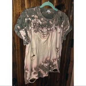 Forest Green Distressed Tee Shirt